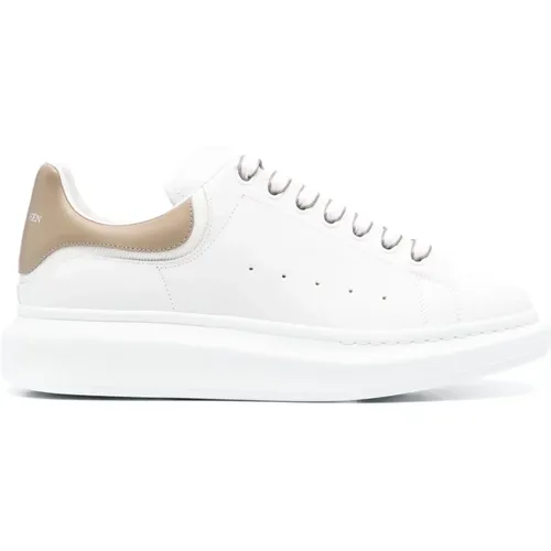 Weiße Ledersneakers mit Tech-Stoff , Herren, Größe: 43 EU - alexander mcqueen - Modalova