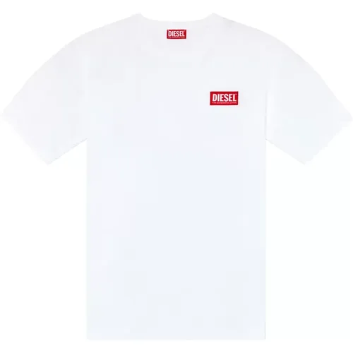 T-Shirt mit Logo-Patch , Herren, Größe: M - Diesel - Modalova