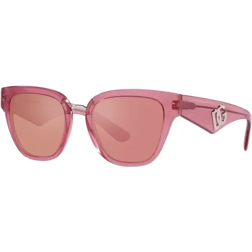 Fleur Sunglasses,Havana/ Shaded Sunglasses,/Grey Sunglasses - Dolce & Gabbana - Modalova