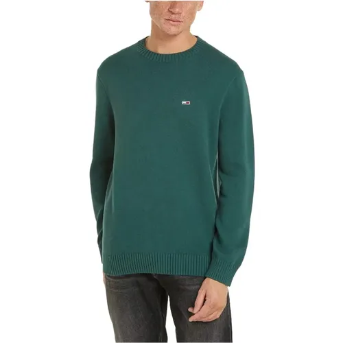 Grüner Pullover Stilvoll Zeitgemäß Klassisch , Herren, Größe: XL - Tommy Jeans - Modalova