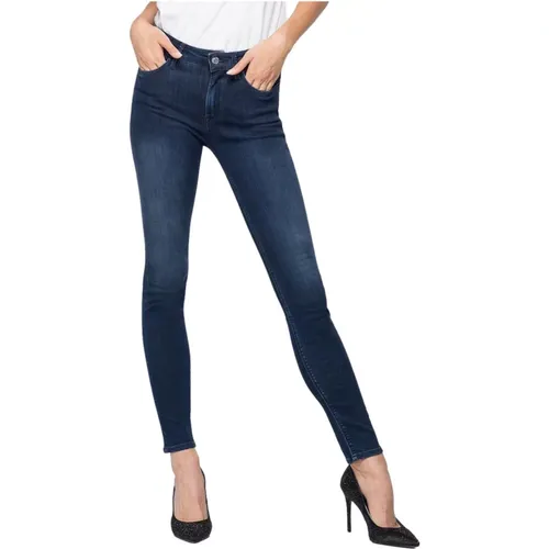 Dunkle Indigo Skinny Jeans mit Pfeilbeinen , Damen, Größe: W26 L30 - Replay - Modalova