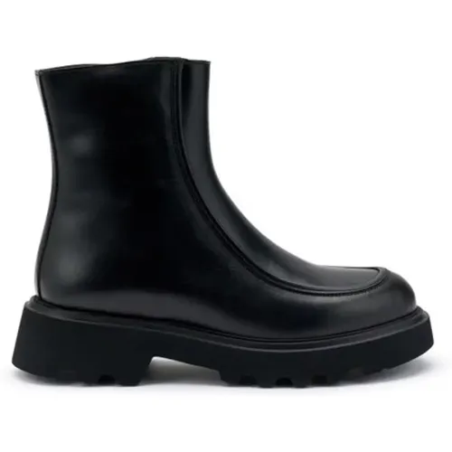 Leder Stiefelette mit adler Naht , Damen, Größe: 39 EU - Frau - Modalova