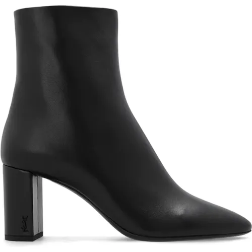 ‘Lou’ heeled ankle boots , female, Sizes: 5 1/2 UK, 4 1/2 UK, 5 UK, 7 1/2 UK, 6 1/2 UK, 4 UK, 6 UK, 3 UK - Saint Laurent - Modalova