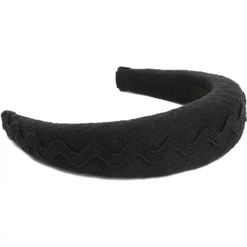 Schwarzes Baumwoll-Stirnband mit bestickten Wellen - Patou - Modalova