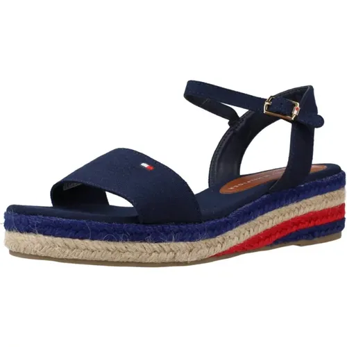 Flat Sandalen , Damen, Größe: 36 EU - Tommy Hilfiger - Modalova