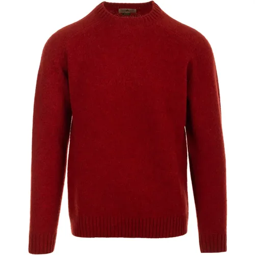 Bordeaux Crew Neck Jumper Sweater , Herren, Größe: XL - Irish Crone - Modalova