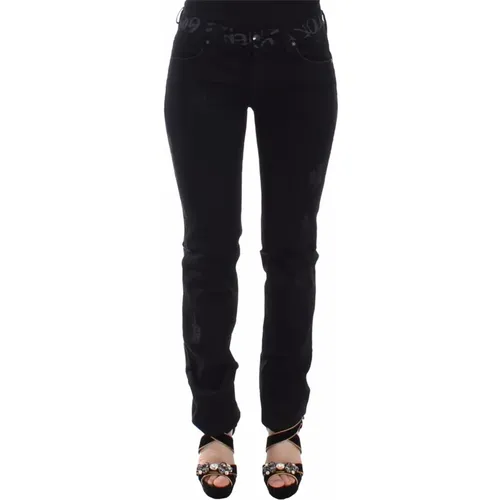 Black Slim Jeans Denim Pants Skinny Stretch , female, Sizes: W26 - Ermanno Scervino - Modalova