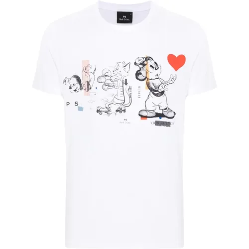 Cartoon Slim Fit Tee , male, Sizes: S - PS By Paul Smith - Modalova