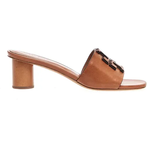 Leather Cuoio 30mm Heel Sandal - Size 36 , female, Sizes: 3 UK - TORY BURCH - Modalova