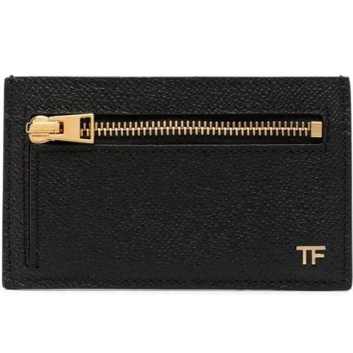 Italian Leather Cardholder , male, Sizes: ONE SIZE - Tom Ford - Modalova