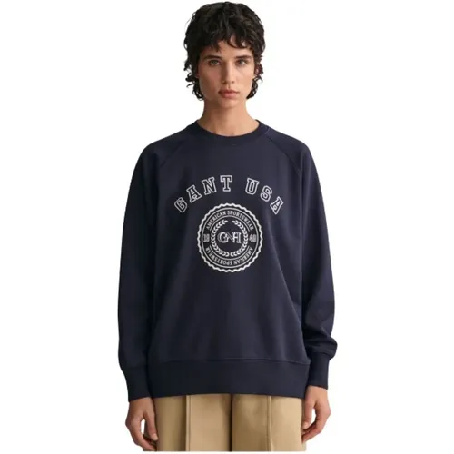 Oversize American Sportswear Sweatshirt , Damen, Größe: S - Gant - Modalova