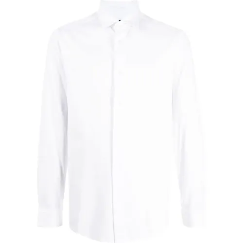 Weißes Langarmhemd aus Lyocell-Baumwollmischung - Emporio Armani - Modalova
