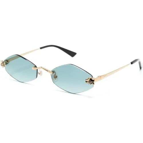 Gold Sunglasses with Accessories , female, Sizes: 55 MM - Cartier - Modalova