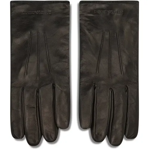 Schwarze Handschuhe für Männer , Herren, Größe: M - Emporio Armani - Modalova