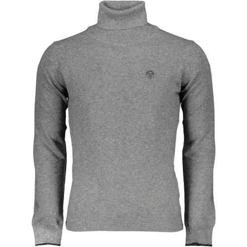 Stylischer Grauer Rollkragenpullover , Herren, Größe: M - North Sails - Modalova