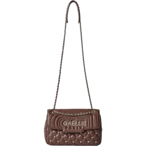 Hochwertige braune gesteppte Tasche mit Kettenriemen , Damen, Größe: ONE Size - Gaëlle Paris - Modalova