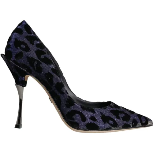 Leopard Lurex Heels Pumps Shoes , female, Sizes: 4 UK - Dolce & Gabbana - Modalova