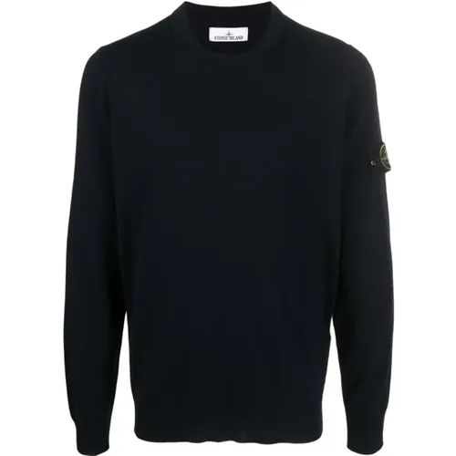 Blaue Pullover - Maglieria , Herren, Größe: L - Stone Island - Modalova