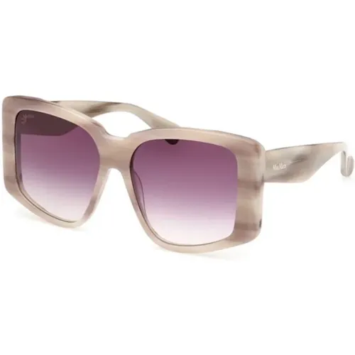 Horn Sunglasses with Violet Lenses , female, Sizes: 57 MM - Max Mara - Modalova