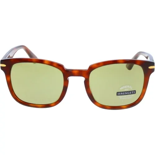 Classic Havana Sunglasses with Photochromic Lenses , male, Sizes: 52 MM - Serengeti - Modalova