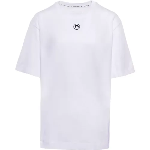Logo-embroidered cotton T-shirt , male, Sizes: L - Marine Serre - Modalova