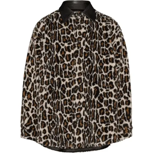 Leopard Print Faux-Fur Shirt , female, Sizes: XS - Maison Margiela - Modalova