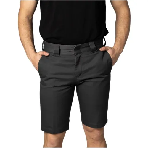 Graue einfarbige Shorts mit Reißverschluss und Knopfverschluss - Dickies - Modalova