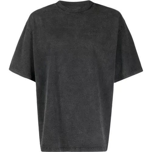 Grey Cotton T-shirt with Embroidered Back Letters , male, Sizes: L - Axel Arigato - Modalova