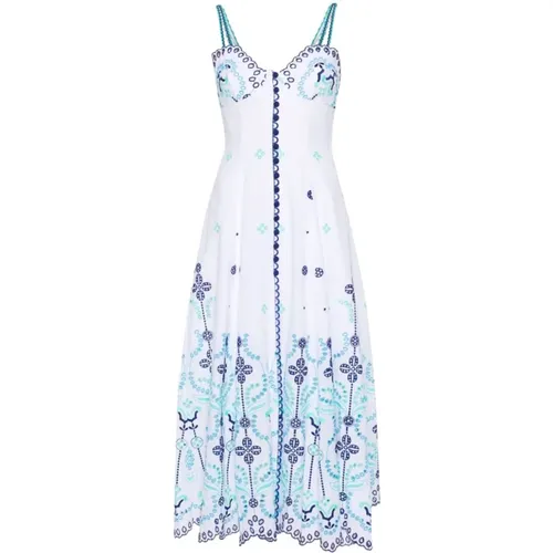 Blue Embroidered Flared Dress , female, Sizes: S - Charo Ruiz Ibiza - Modalova