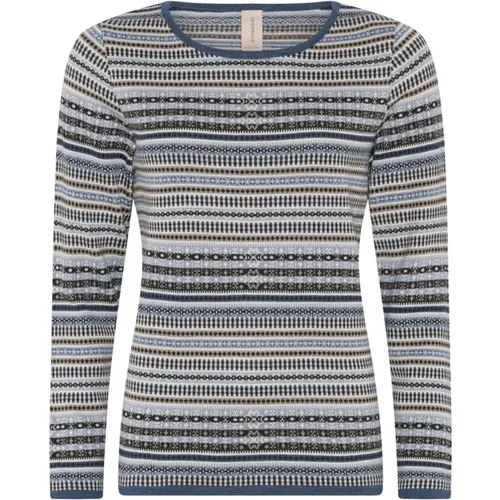 Indigo Jacquard Pullover Bluse - Skovhuus - Modalova