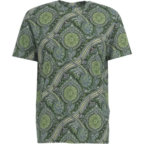 Paisley Print Crew Neck T-shirt - ETRO - Modalova