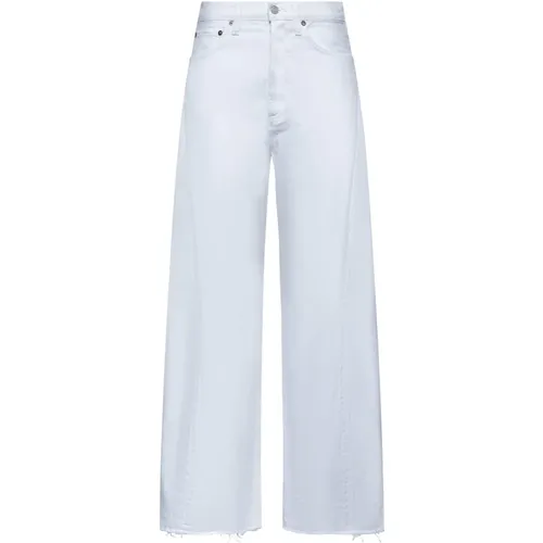 Weiße Denim High Waist Wide Leg Jeans , Damen, Größe: W25 - Agolde - Modalova