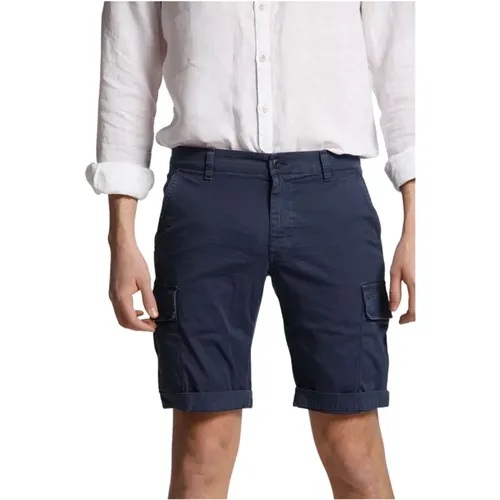 Marineblaue Cargo Bermuda Shorts , Herren, Größe: 3XL - Mason's - Modalova