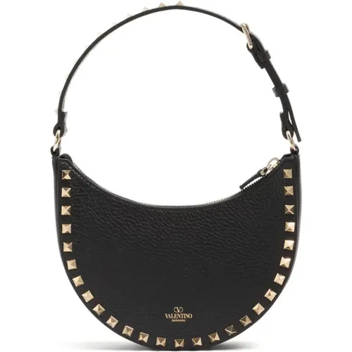 Leather Studded Hobo Bag , female, Sizes: ONE SIZE - Valentino Garavani - Modalova