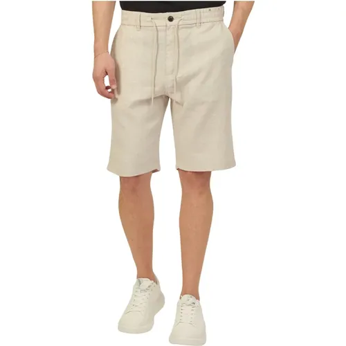 Linen Bermuda Shorts , male, Sizes: S, W34, 2XL, W32, XL - Hugo Boss - Modalova