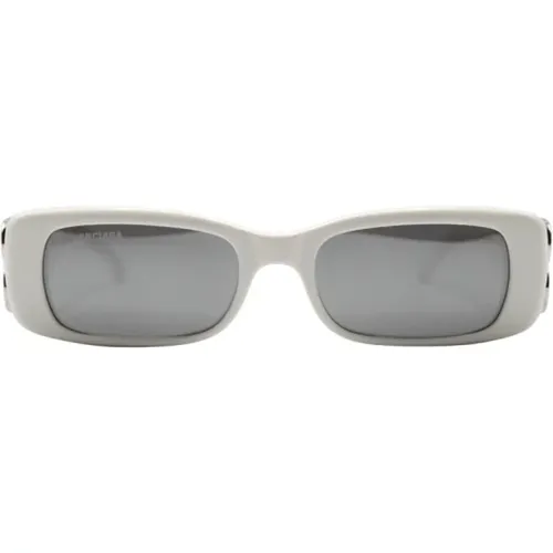 Rechteckige Sonnenbrille aus weißem Acetat - Balenciaga - Modalova