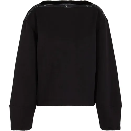 Logo Trim Sweater , female, Sizes: L, M, S - Emporio Armani - Modalova