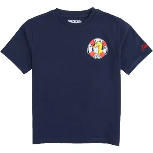 Blauer Rettungsschwimmer T-shirt , Herren, Größe: M - MC2 Saint Barth - Modalova