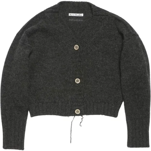 Stilvolle Anthrazitgraue Strickjacke - Acne Studios - Modalova