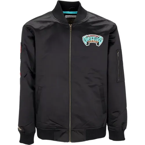 NBA Lightweight Satin Bomber Jacket , male, Sizes: L - Mitchell & Ness - Modalova