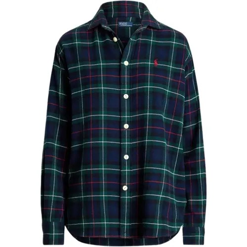 Flannel Shirt - Navy/Plaid , female, Sizes: M, L - Ralph Lauren - Modalova