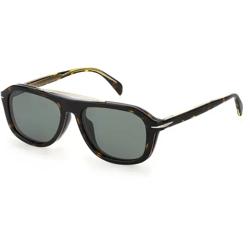 David Beckham Sonnenbrille,Black/ Clip-On Sunglasses,DB 7006/G/Cs Sunglasses in Horn/Blue Clip-On - Eyewear by David Beckham - Modalova