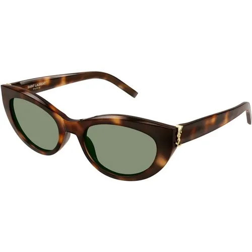 Sonnenbrille SL M115,Sl M115 Sonnenbrille,Havana/Grey Green Sonnenbrille SL M115,Sunglasses,Modische Sonnenbrille SL M115 - Saint Laurent - Modalova