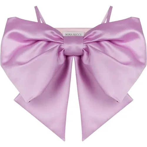 Lila Satin Bow Bralette , female, Sizes: M, S, XS, 2XS - Nina Ricci - Modalova