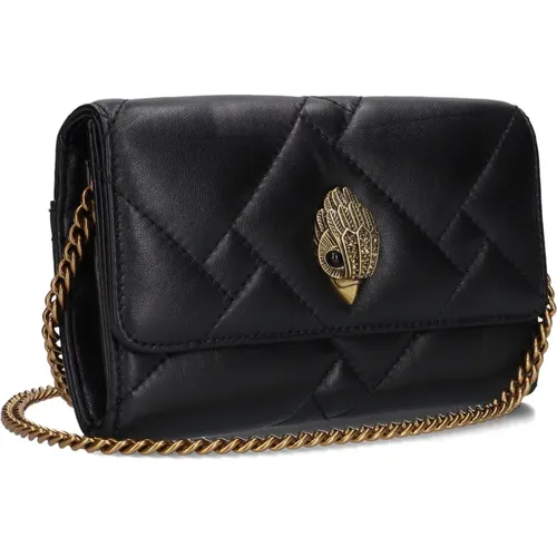 Schwarze Leder Clutch Geldbörse Mit Kette - Kurt Geiger - Modalova