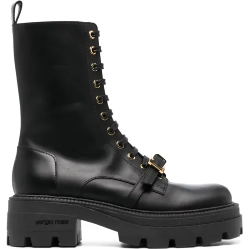 Leather Anfibio Boots , female, Sizes: 4 UK - Sergio Rossi - Modalova