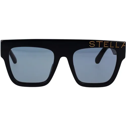 Quadratische Bio-Acetat Sonnenbrille mit dunkelblauen Gläsern - Stella Mccartney - Modalova