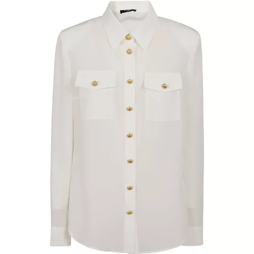 Silk Shirt Classic Style , female, Sizes: M, XS, S - Balmain - Modalova