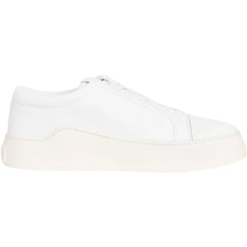 Weiße Leder-Logo-Sneakers , Herren, Größe: 43 EU - Armani Exchange - Modalova