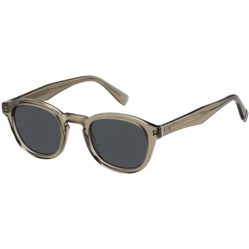 Sonnenbrille mit beigefarbenem Rahmen und grauen Gläsern,Sonnenbrille mit beigem Rahmen und grauen Gläsern - Tommy Hilfiger - Modalova